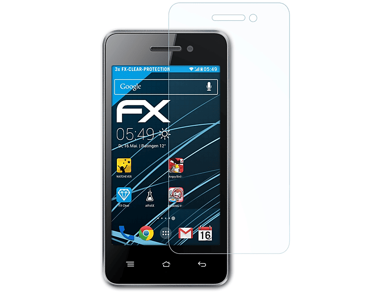 ATFOLIX 3x FX-Clear Displayschutz(für Blaupunkt SF 01)