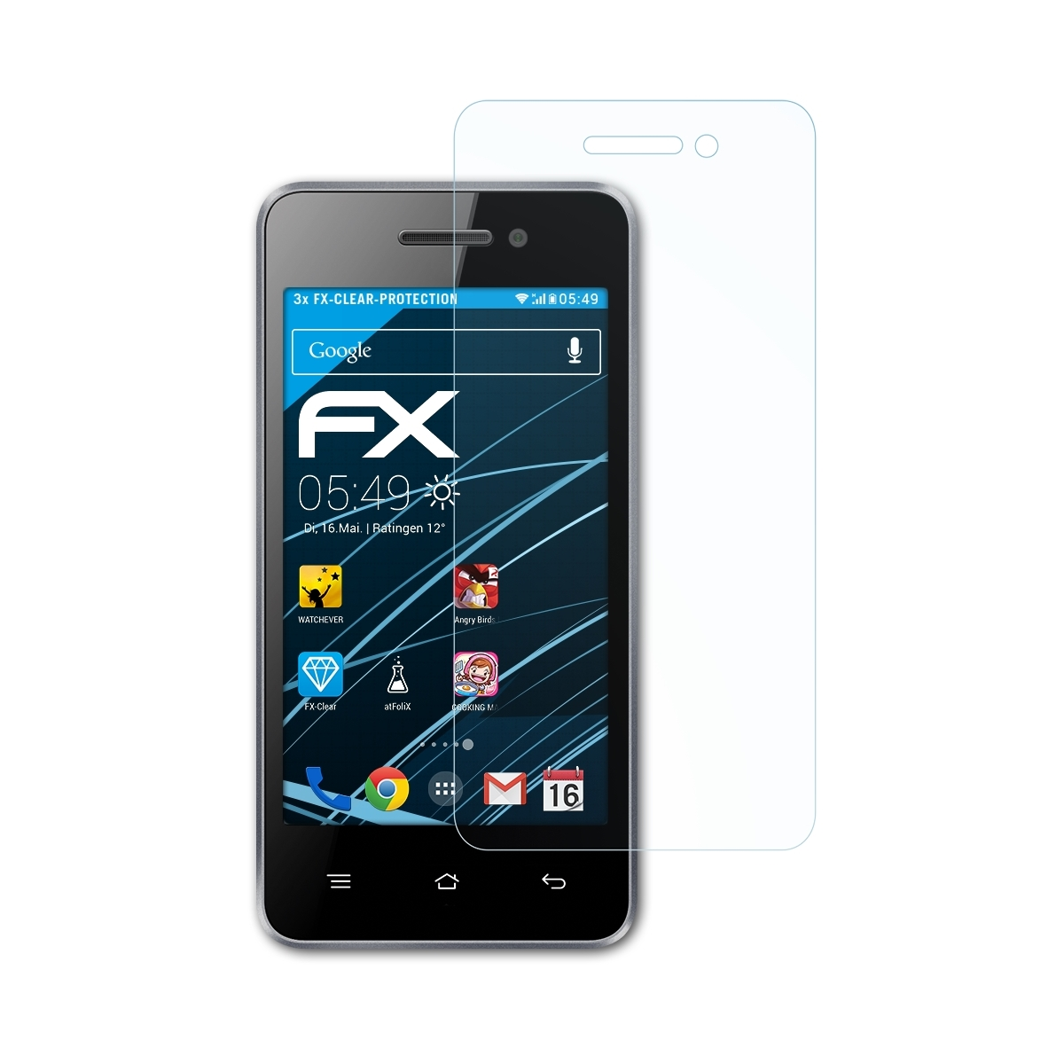 ATFOLIX 3x FX-Clear Displayschutz(für Blaupunkt SF 01)