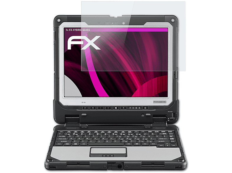 ATFOLIX FX-Hybrid-Glass Schutzglas(für Panasonic Detachable) ToughBook 33