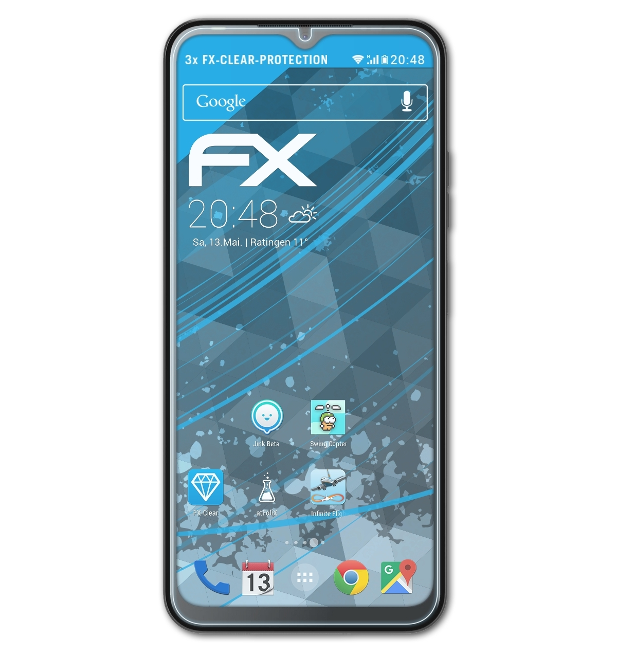 ATFOLIX 3x FX-Clear Displayschutz(für Tecno 6 Pop Pro)