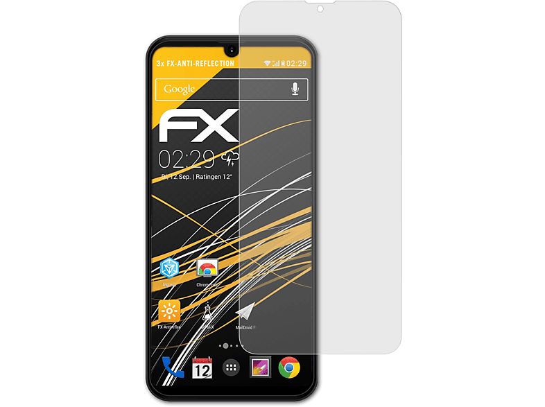 ATFOLIX 3x FX-Antireflex Displayschutz(für Energizer U608S) Ultimate