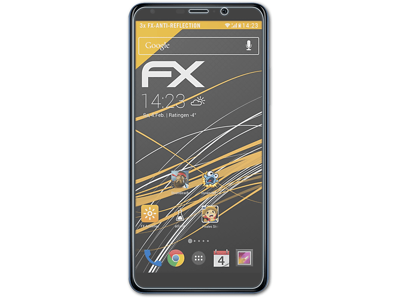 ATFOLIX Sunny FX-Antireflex 5) Displayschutz(für Wiko 3x
