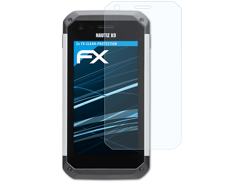 ATFOLIX 2x Nautiz Handheld FX-Clear X9) Displayschutz(für