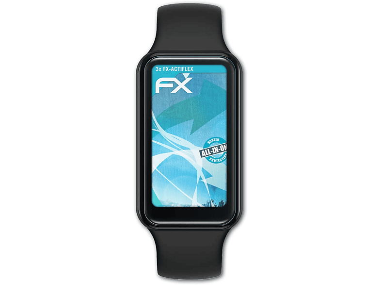 ATFOLIX 3x FX-ActiFleX Displayschutz(für Amazfit Band 7) | Smartwatch Schutzfolien & Gläser