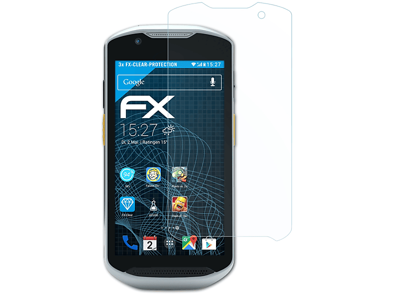 ATFOLIX 3x FX-Clear Displayschutz(für Zebra TC52-HC)