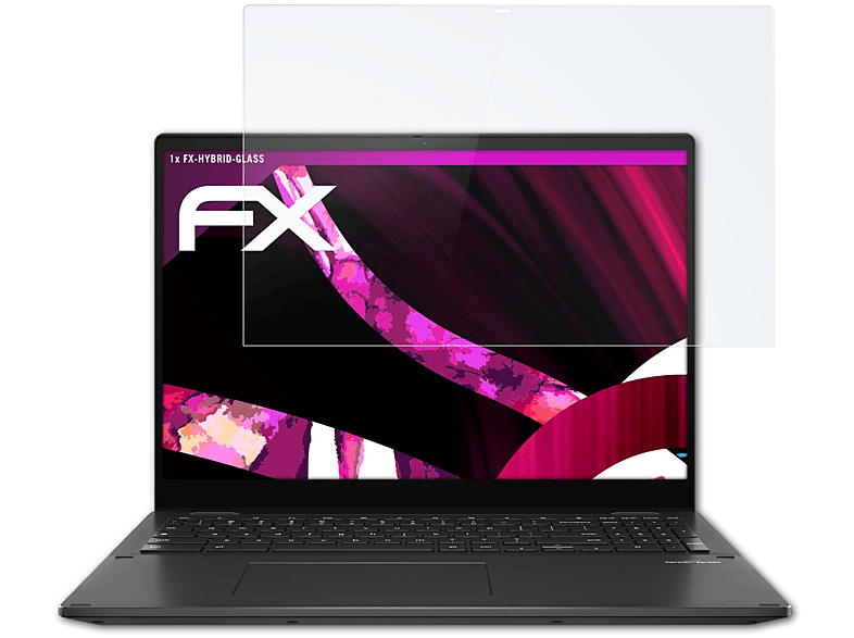 ATFOLIX FX-Hybrid-Glass Schutzglas(für Asus Chromebook Flip CX5 (CX5601))