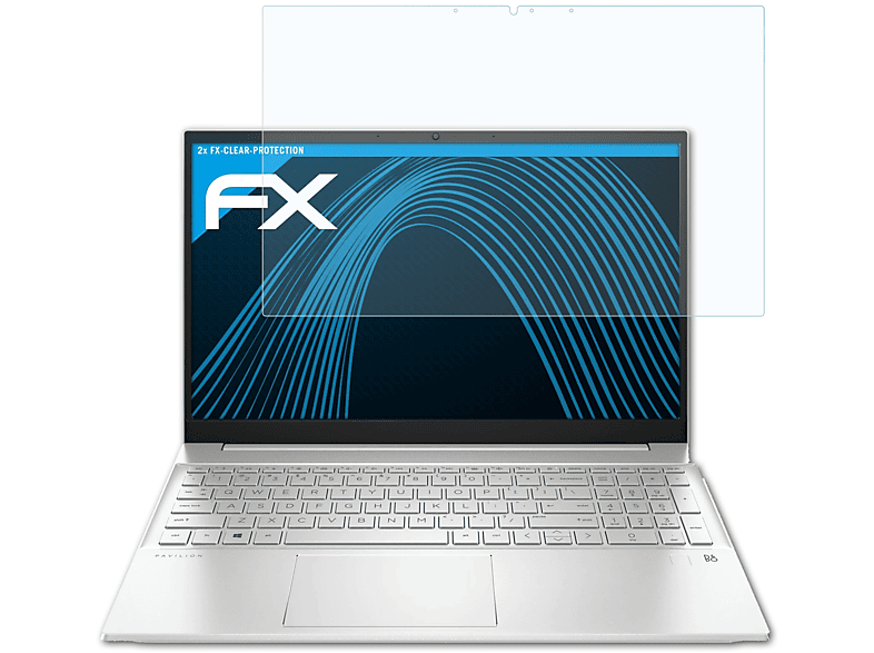 ATFOLIX 2x FX-Clear Displayschutz(für HP Pavilion 15-eh1757ng)