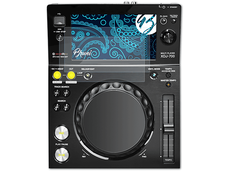 BRUNI 2x Basics-Clear Schutzfolie(für Pioneer XDJ-700)