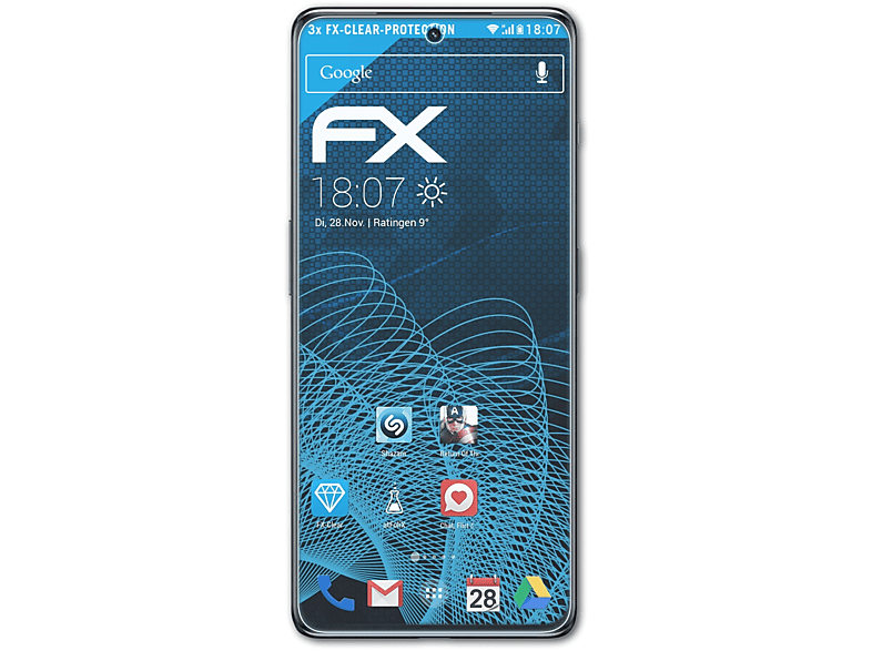 ATFOLIX 3x FX-Clear 11R Displayschutz(für OnePlus 5G)