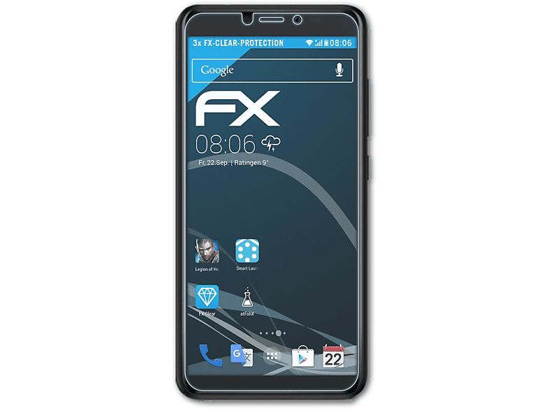 ATFOLIX 3x FX-Clear Displayschutz(für Wiko Sunny 5 Lite)