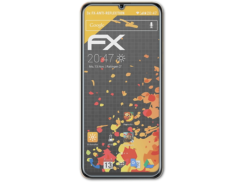 ATFOLIX 3x FX-Antireflex Displayschutz(für BLU G72 Max)
