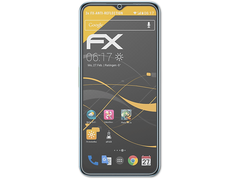 ATFOLIX 3x FX-Antireflex Displayschutz(für BLU F92e 5G)