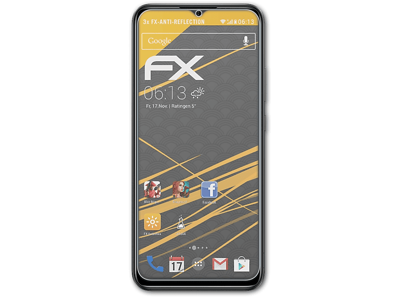 ATFOLIX 3x FX-Antireflex Displayschutz(für Ulefone Note 10P)