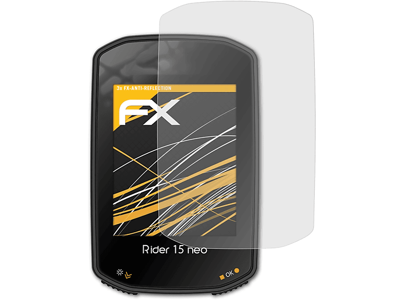 ATFOLIX 3x FX-Antireflex Displayschutz(für Bryton Rider 15 neo)