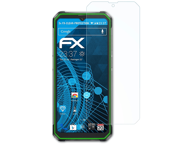 ATFOLIX 3x FX-Clear Displayschutz(für Blackview BV9200)