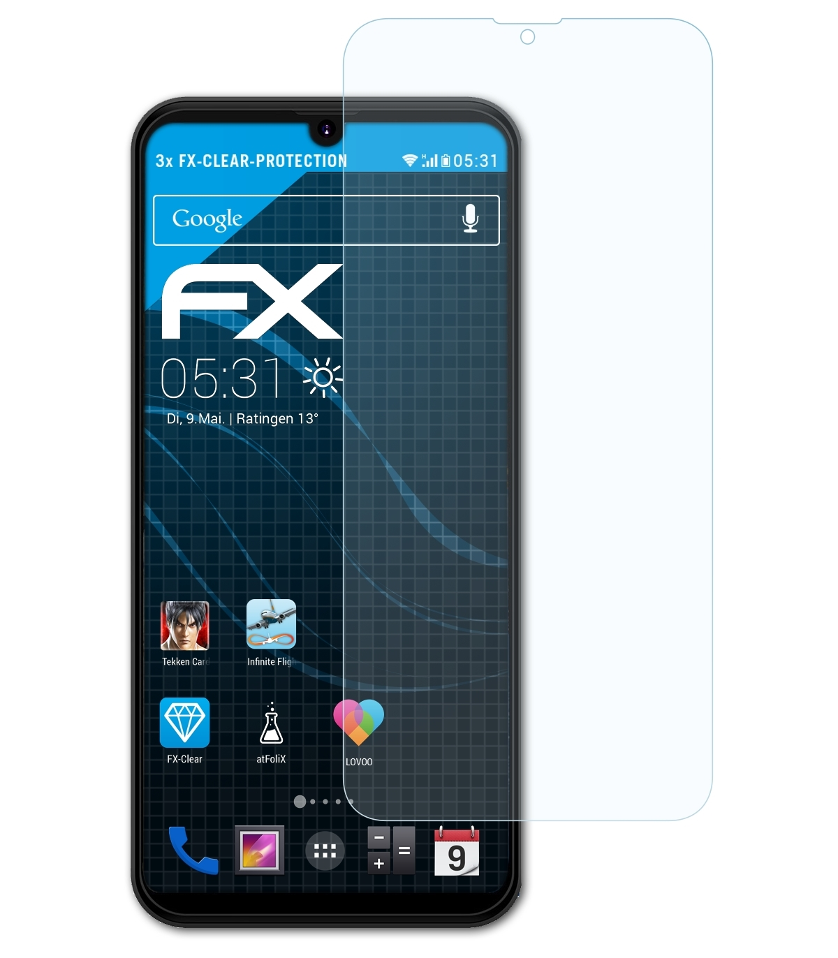 ATFOLIX 3x Displayschutz(für U608S) Ultimate FX-Clear Energizer