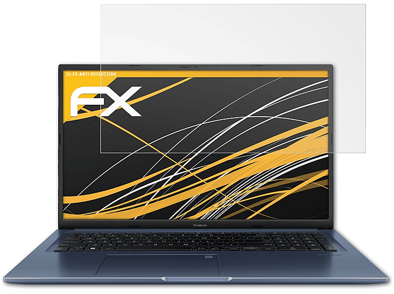 ATFOLIX 2x Asus (K1703)) FX-Antireflex 17X VivoBook Displayschutz(für