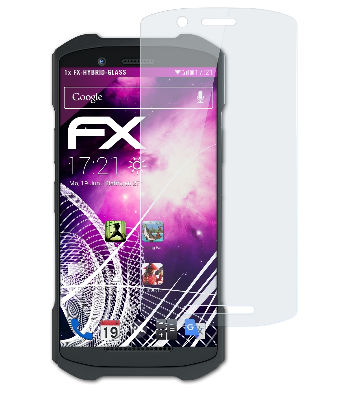 ATFOLIX FX-Hybrid-Glass Zebra Schutzglas(für TC21-HC)