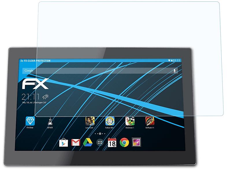 ATFOLIX 2x FX-Clear Displayschutz(für Xoro MegaPad 1564 V5)