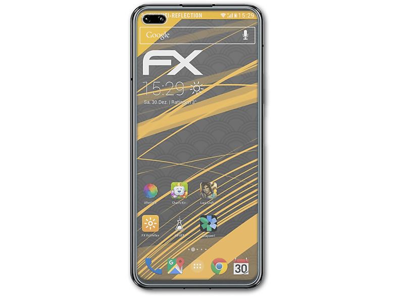 3x Displayschutz(für Huawei FX-Antireflex V30) ATFOLIX Honor
