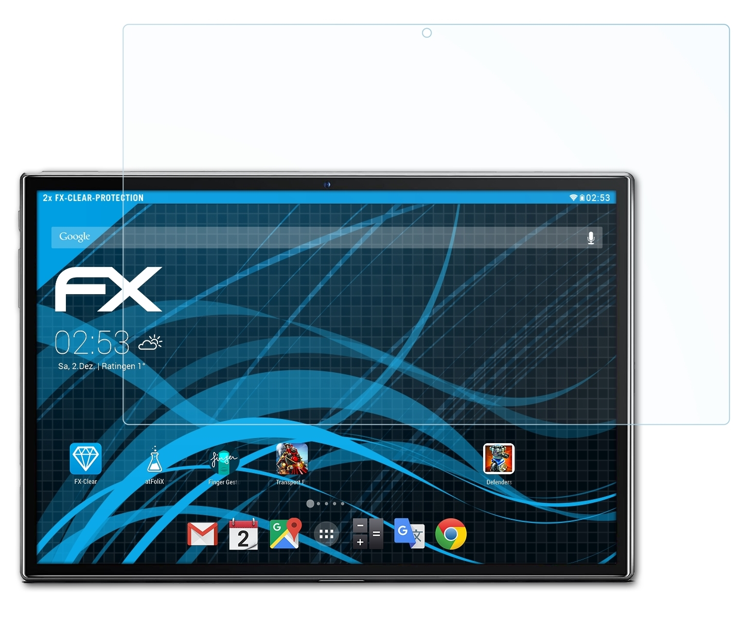 ATFOLIX 2x Pritom Keyboard) in One Displayschutz(für Three L10 FX-Clear