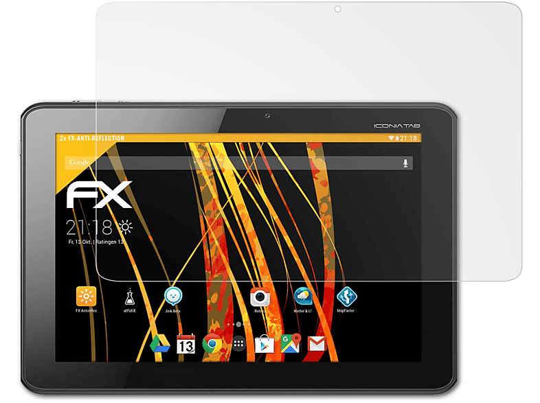 ATFOLIX 2x FX-Antireflex Displayschutz(für Acer A510 Iconia Games Olympic Edition)