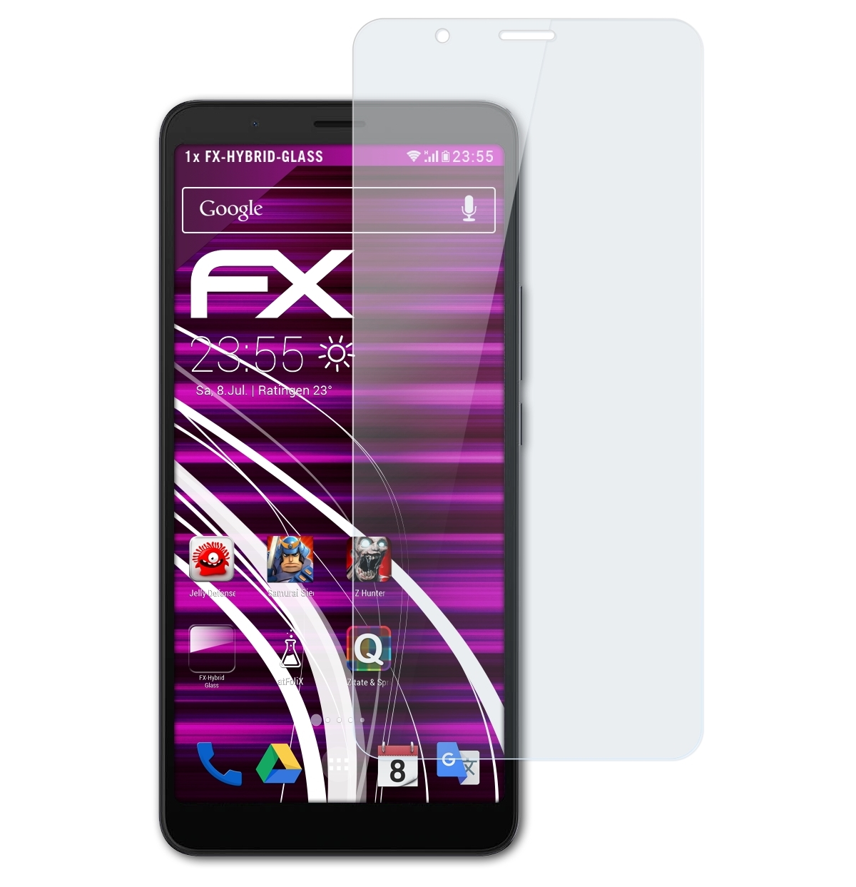 FX-Hybrid-Glass Alcatel Schutzglas(für 3V (2019)) ATFOLIX