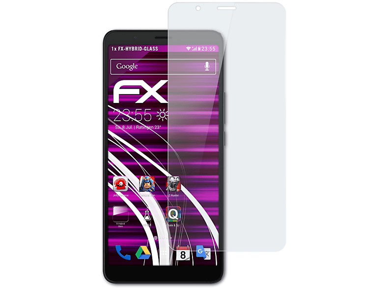 ATFOLIX FX-Hybrid-Glass Schutzglas(für Alcatel 3V (2019))
