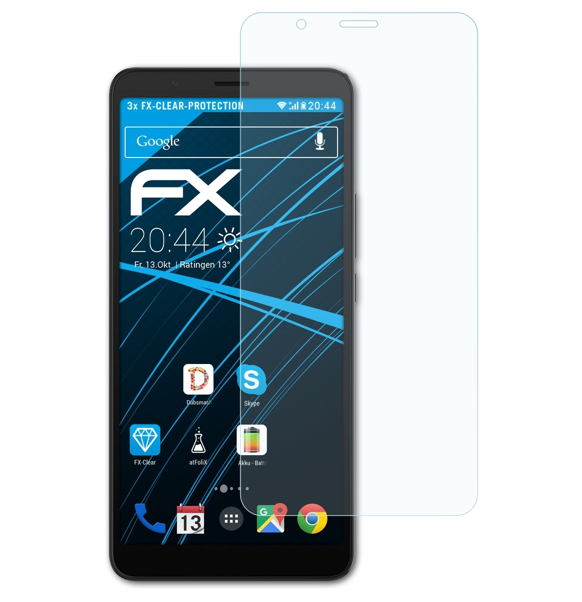 ATFOLIX (2019)) 3x Alcatel FX-Clear 3V Displayschutz(für