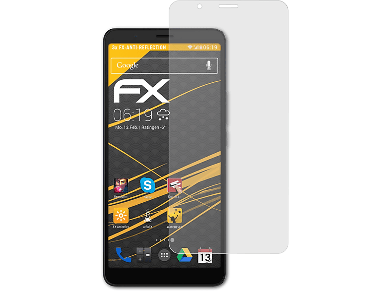 FX-Antireflex 3V (2019)) Alcatel 3x ATFOLIX Displayschutz(für
