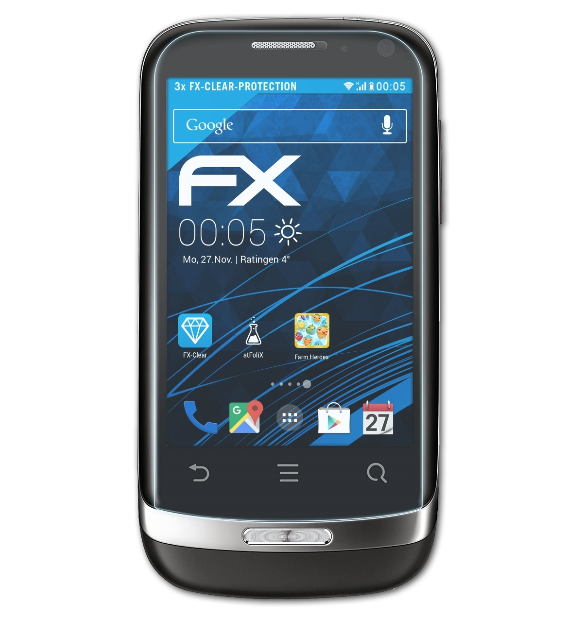 ATFOLIX 3x FX-Clear Displayschutz(für (U8510)) Huawei Blaze