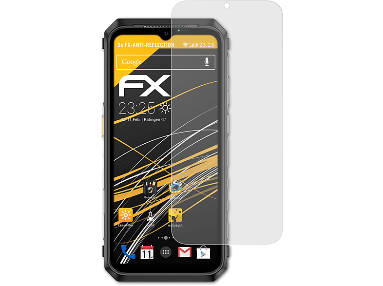 Armor 3x Displayschutz(für Power FX-Antireflex ATFOLIX Ulefone 19T)