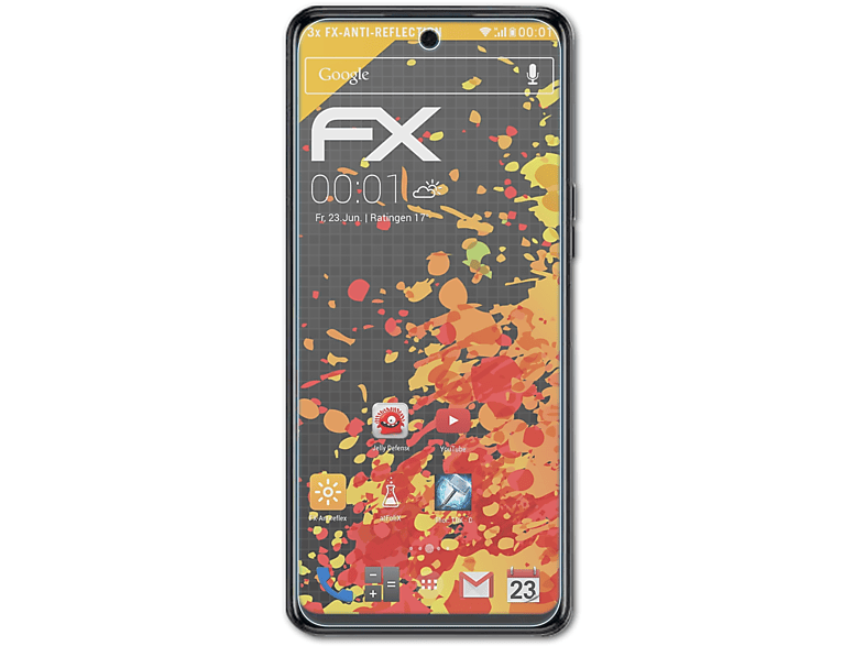 ATFOLIX 3x FX-Antireflex Displayschutz(für Tecno Spark 10 Pro)