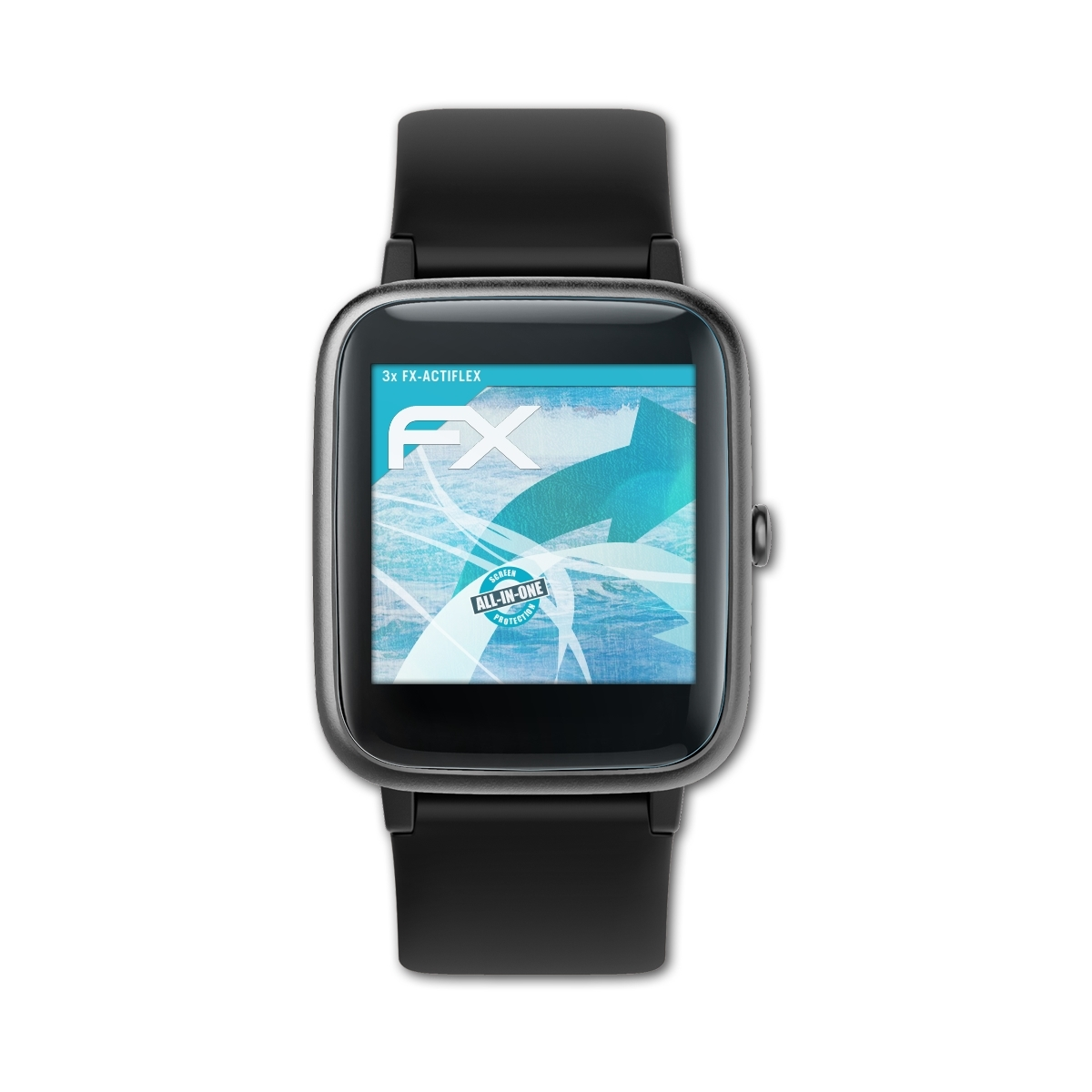 ATFOLIX 3x Smartwatch) FX-ActiFleX Displayschutz(für Hafury