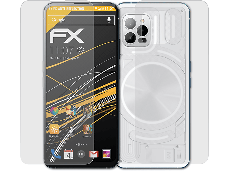 ATFOLIX 3x FX-Antireflex Displayschutz(für Unihertz Luna)