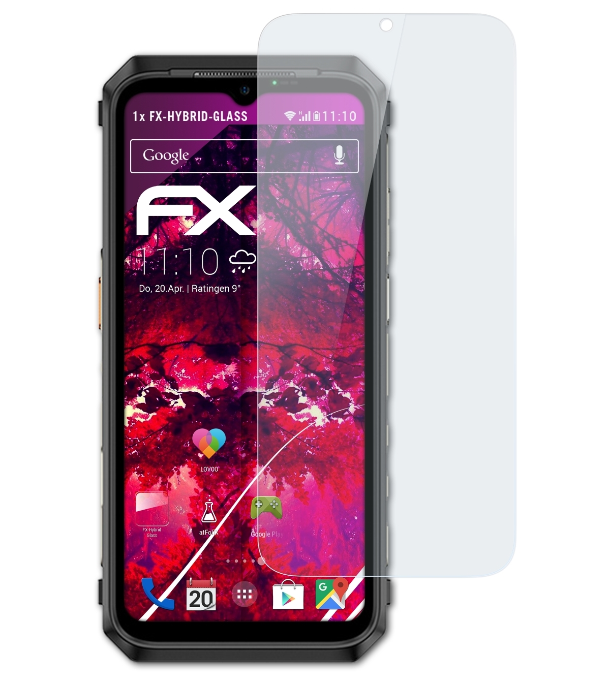 ATFOLIX FX-Hybrid-Glass Schutzglas(für Ulefone Power Armor 19T)