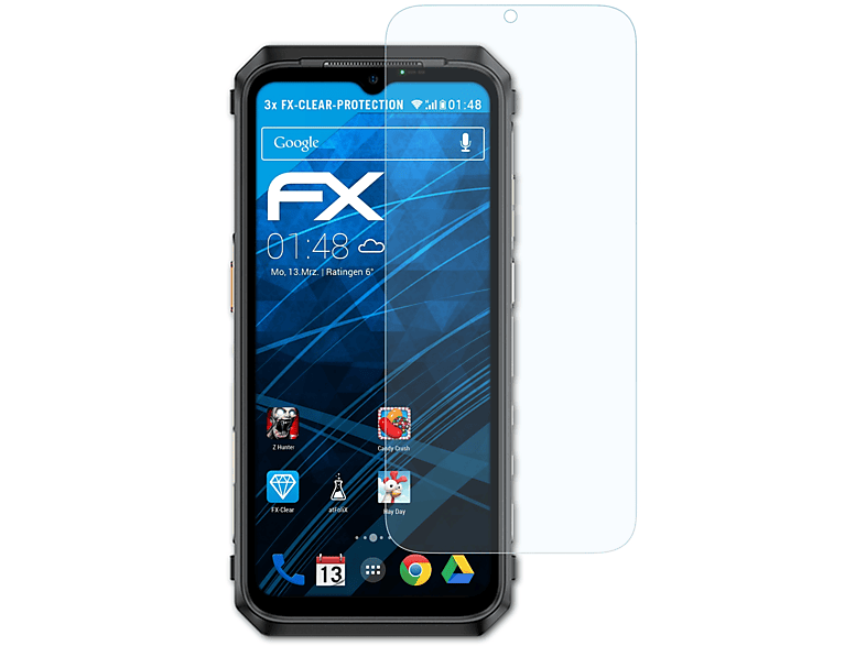 FX-Clear Displayschutz(für Armor Ulefone ATFOLIX Power 19T) 3x