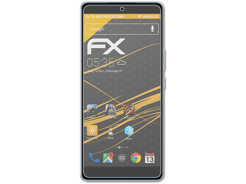 80 GT) ATFOLIX 3x Displayschutz(für Honor FX-Antireflex