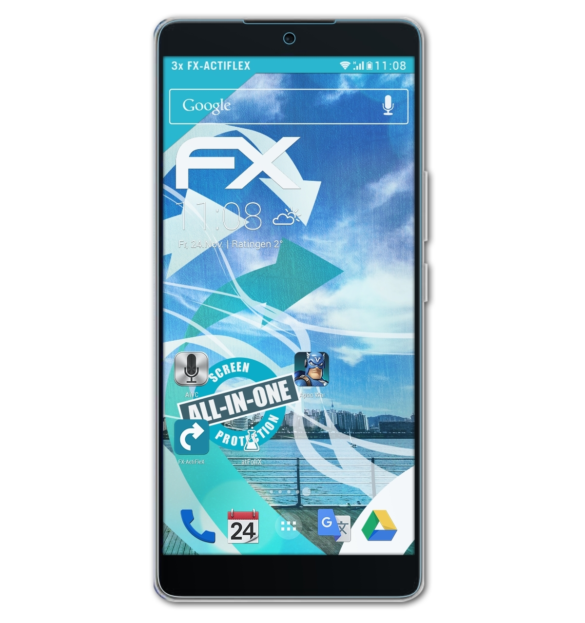 ATFOLIX 3x Honor Displayschutz(für FX-ActiFleX GT) 80