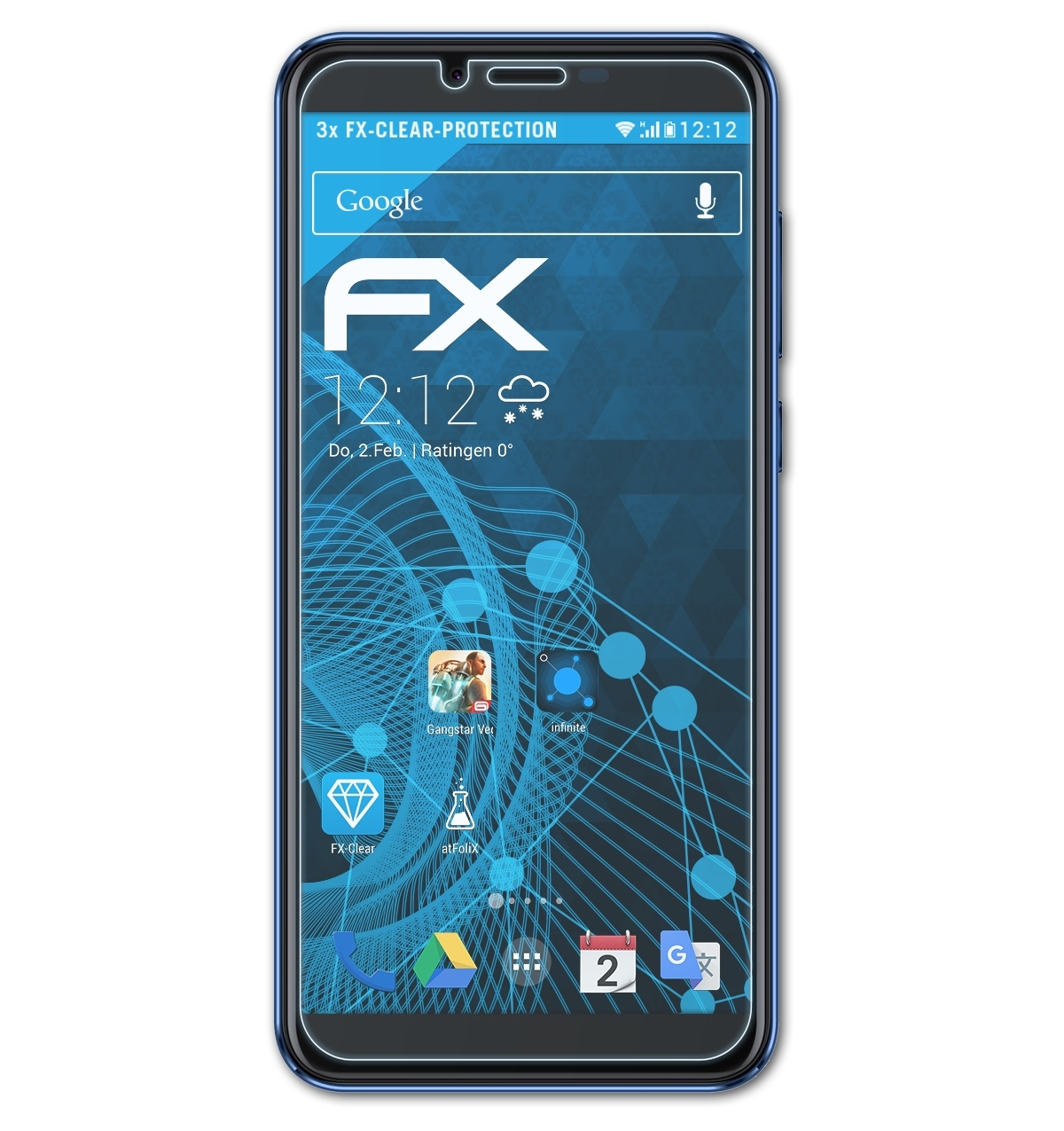 ATFOLIX 3x FX-Clear Displayschutz(für Vivax X503) Point