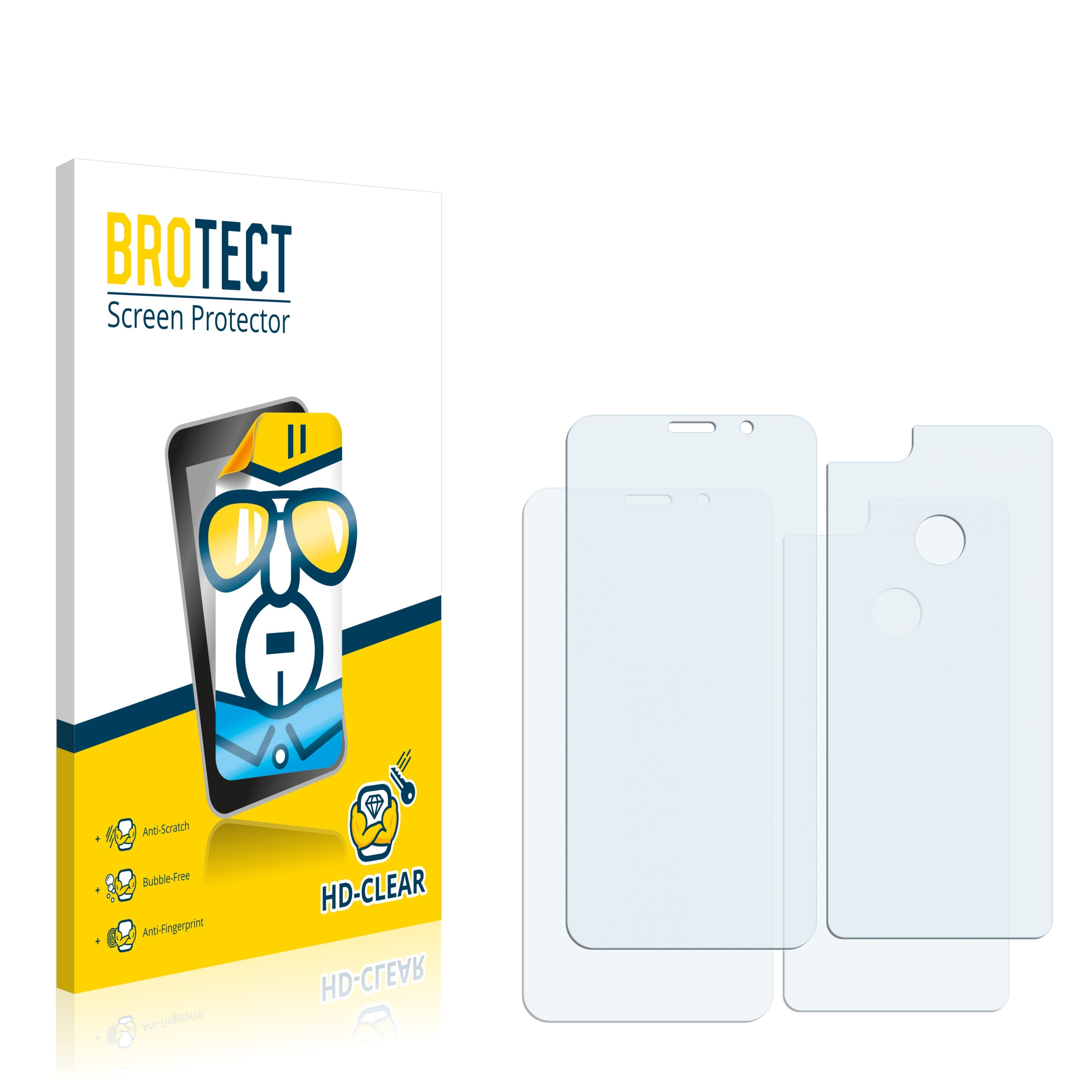 BROTECT 2x klare Schutzfolie(für Motorola E6 Play) Moto