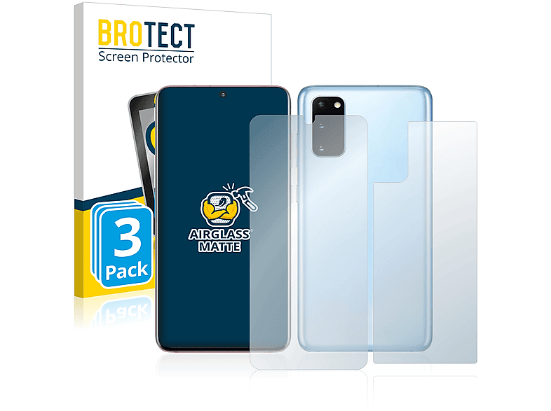 BROTECT 3x Airglass matte Schutzfolie(für Samsung Galaxy S20)