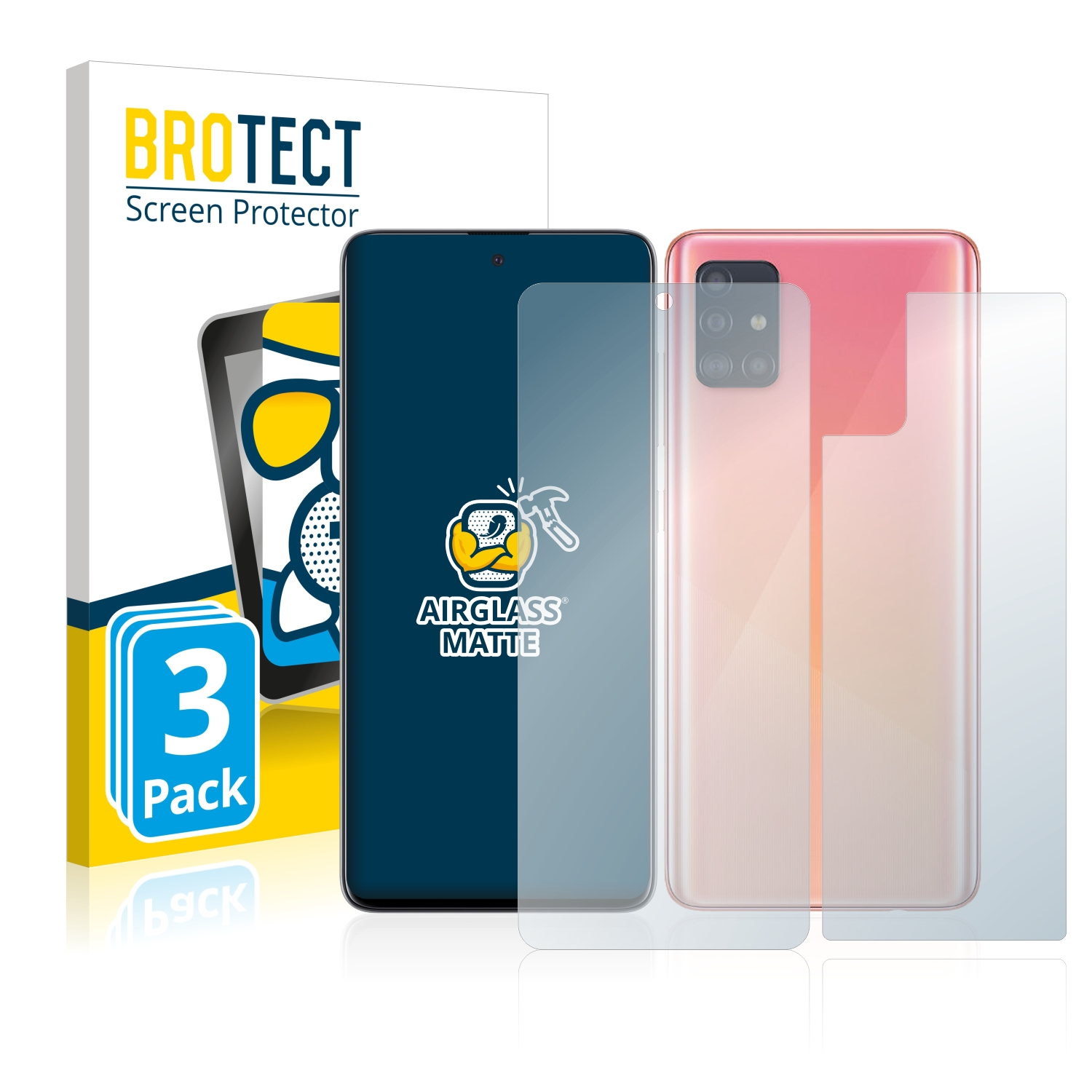 BROTECT 3x Airglass matte Schutzfolie(für Samsung A51 Galaxy 5G)