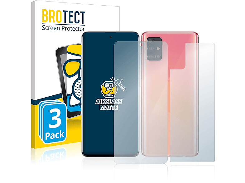 BROTECT 3x Airglass matte Schutzfolie(für Samsung Galaxy A51 5G)