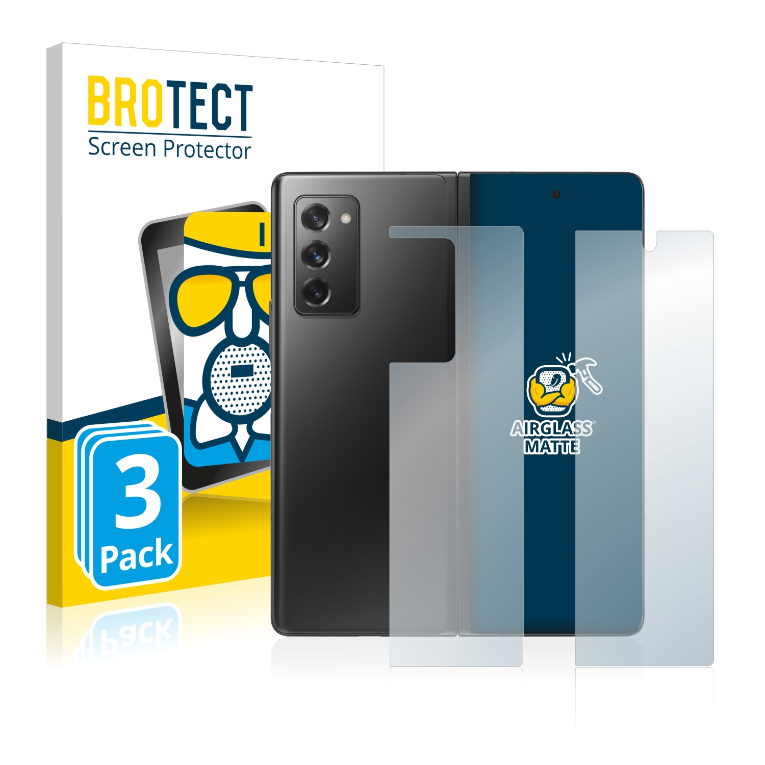 BROTECT 2 Samsung Fold 5G) matte Schutzfolie(für Galaxy 3x Z Airglass