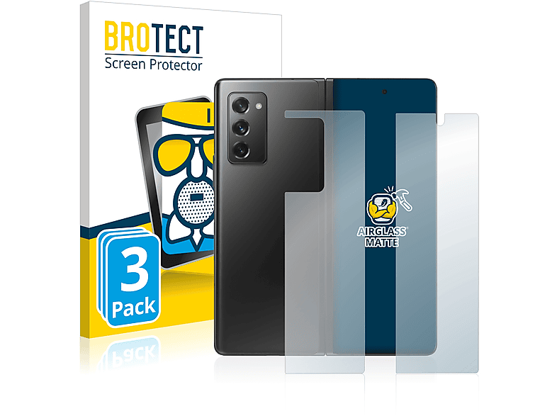 BROTECT 3x Airglass matte Schutzfolie(für Samsung Galaxy Z Fold 2 5G)