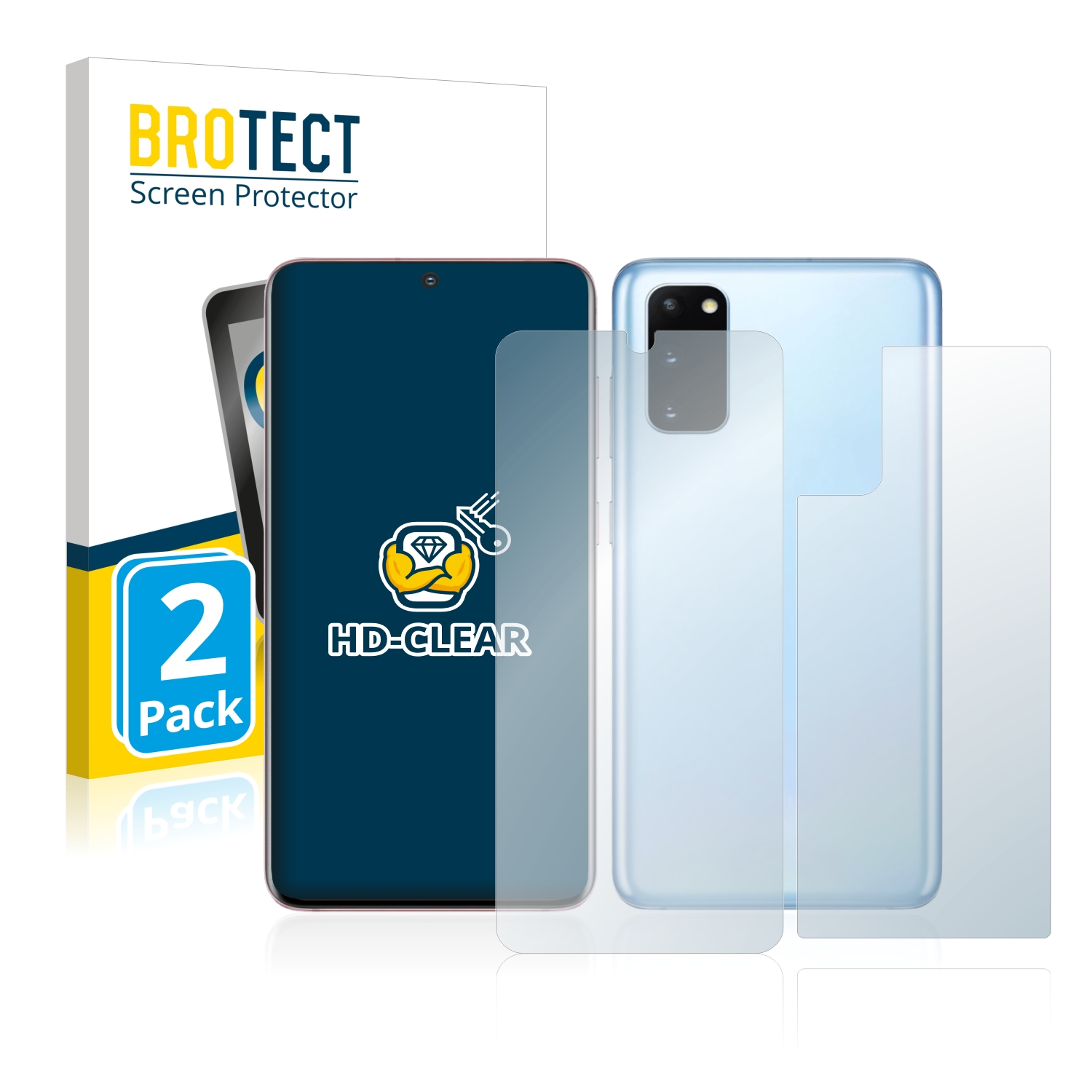 klare Galaxy Schutzfolie(für 2x BROTECT Samsung S20)
