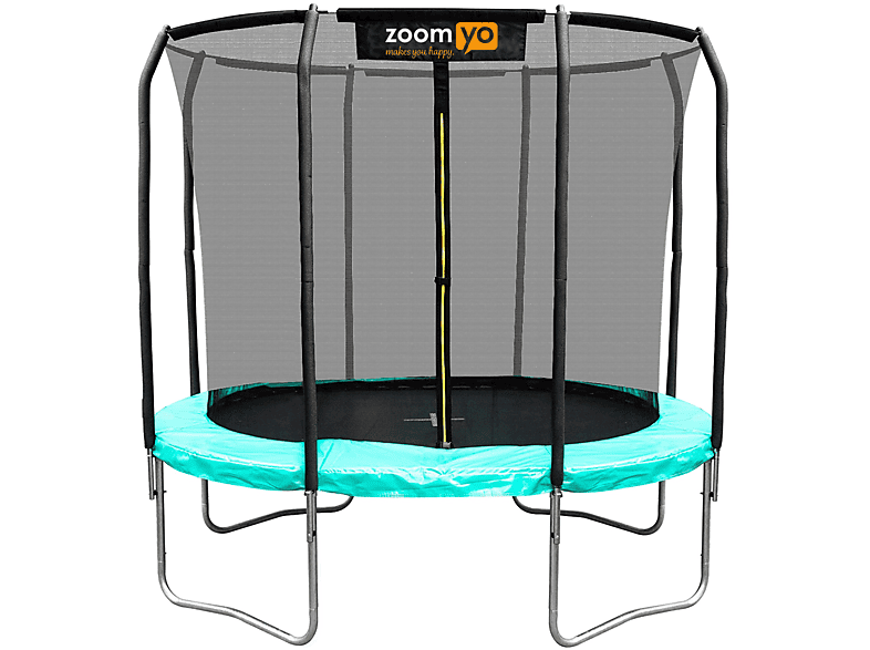 Trampolin,oval,Leiter separat Trampolin, erhältlich,für komplexe Sprungtechniken schwarz-Grün ZOOMYO