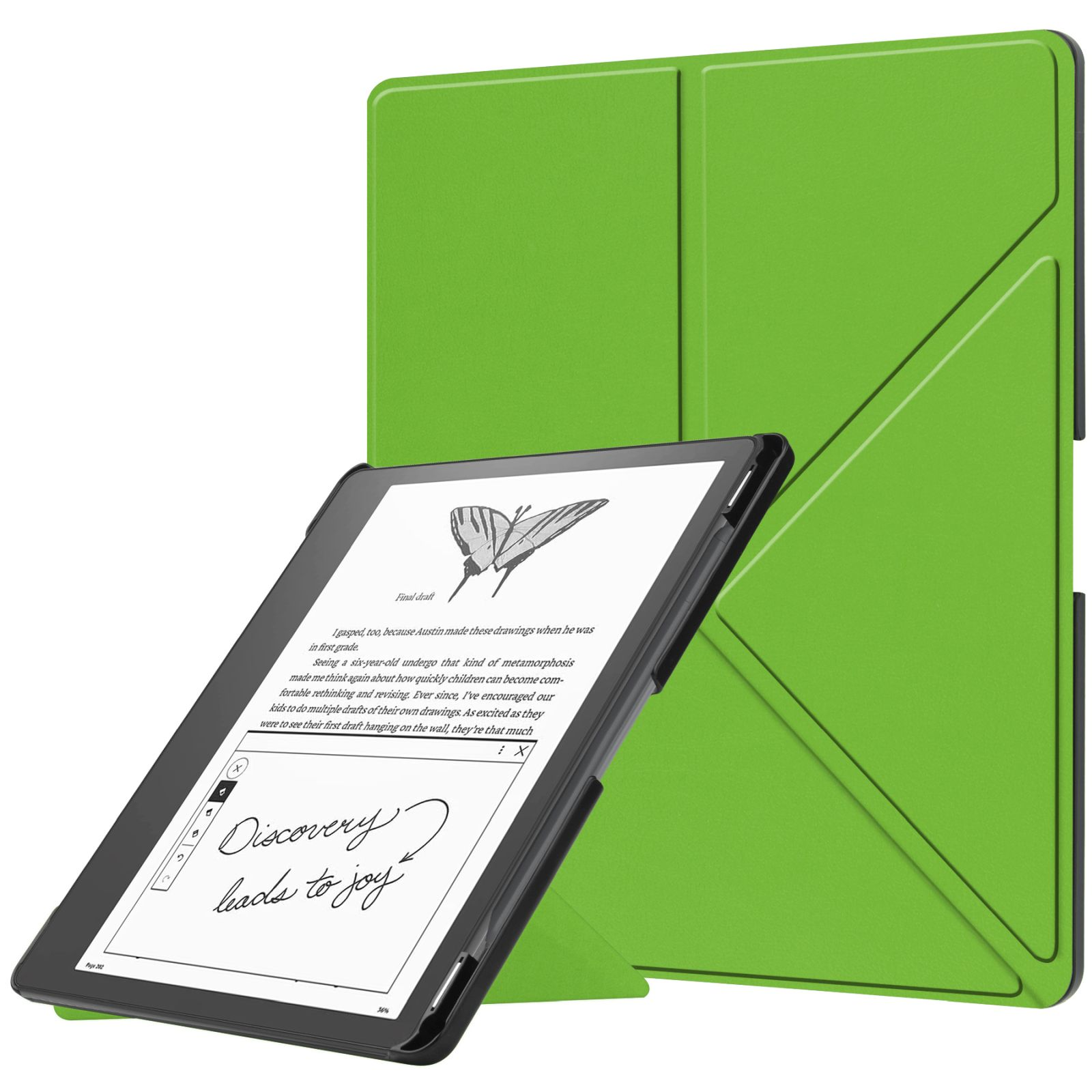 LOBWERK Hülle 10.2 Schreibfunktion Grün Kunstleder, Schutzhülle für Zoll Amazon (1. Kindle Gen) Scribe Bookcover 2022