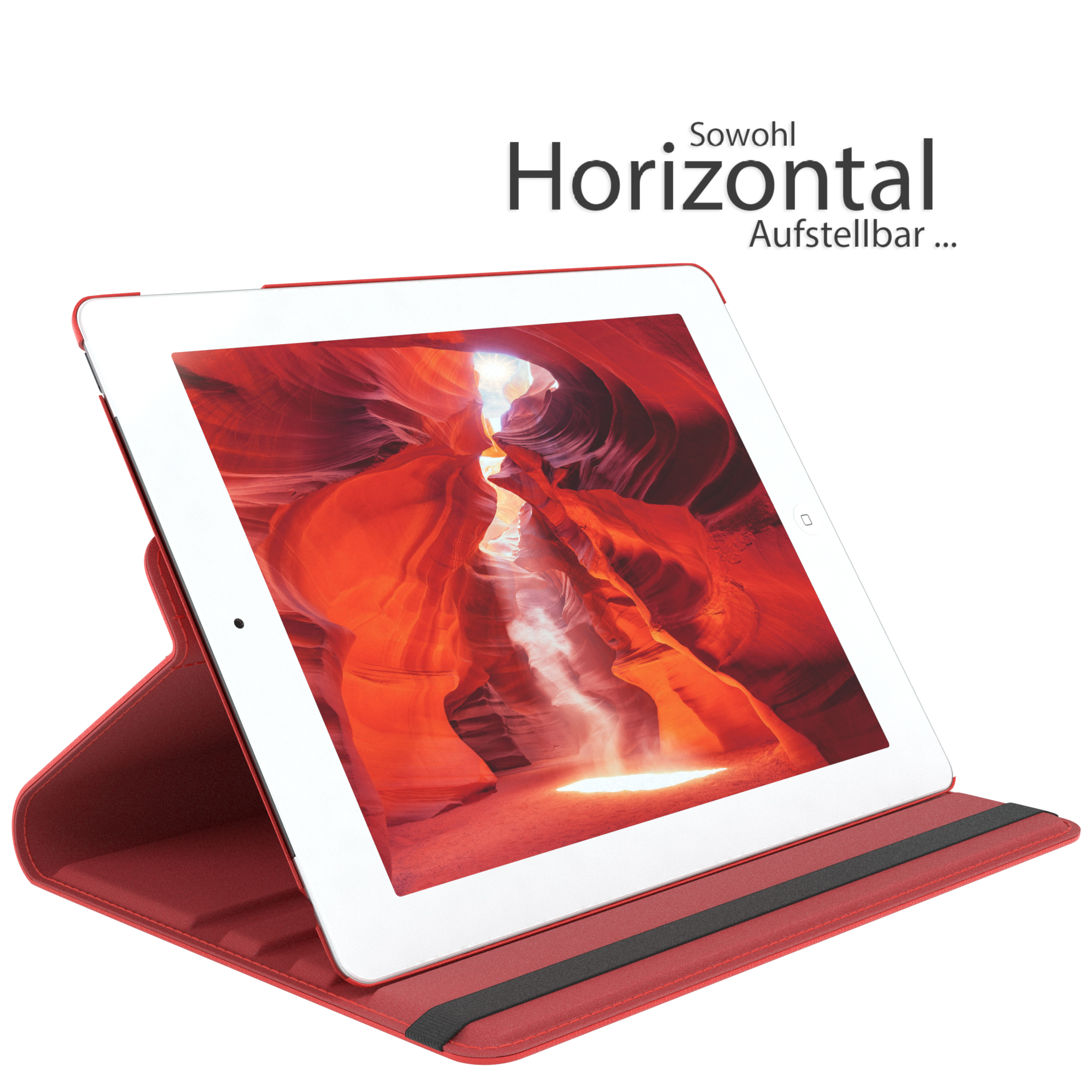 EAZY CASE Schutzhülle Rotationcase iPad 4 Bookcover / 2 / Apple für Kunstleder, 3 Tablethülle 9.7\